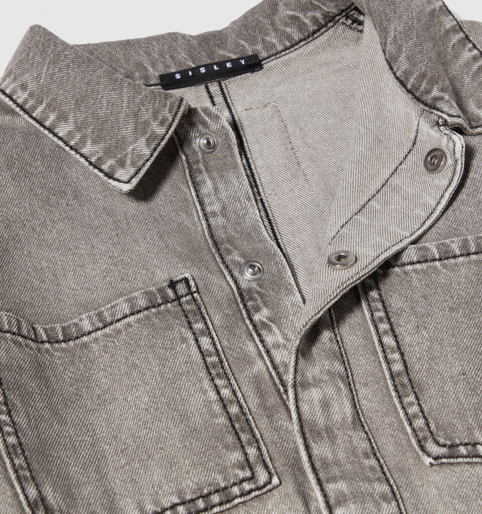 Denim dress with tears - girls' dresses - Light Gray | Sisley Young image number 3